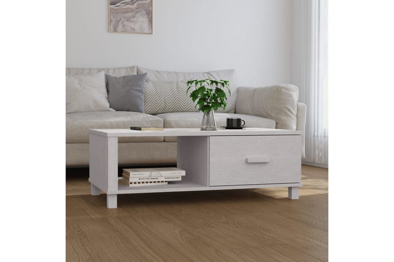 Soffbord vit 100x55x35 cm massiv furu - Vit - Möbler - Bord & matgrupper - Soffbord