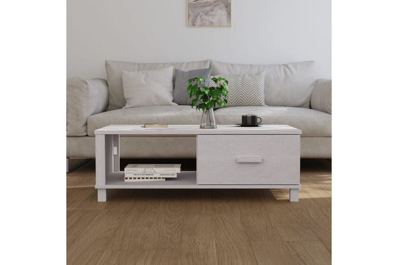 Soffbord vit 100x55x35 cm massiv furu - Vit - Möbler - Bord & matgrupper - Soffbord