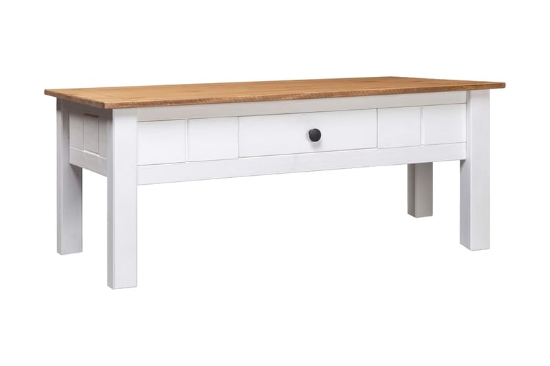 Soffbord vit 100x60x45 cm massiv furu panama - Vit - Möbler - Bord & matgrupper - Soffbord
