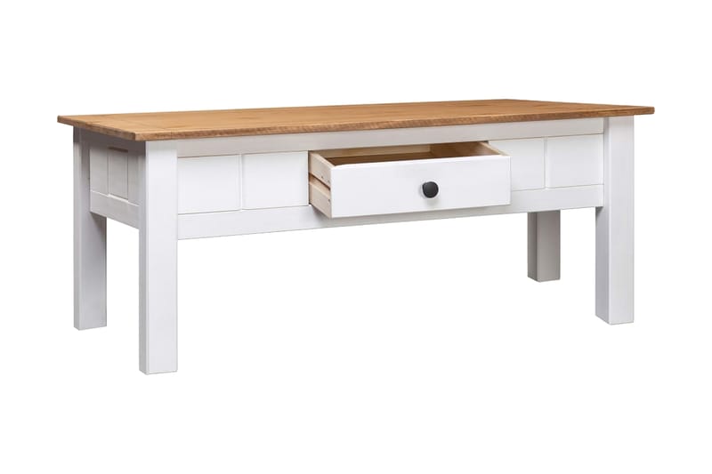 Soffbord vit 100x60x45 cm massiv furu panama - Vit - Möbler - Bord & matgrupper - Soffbord