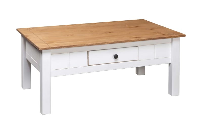 Soffbord vit 100x60x45 cm massiv furu panama - Vit - Möbler - Bord & matgrupper - Soffbord