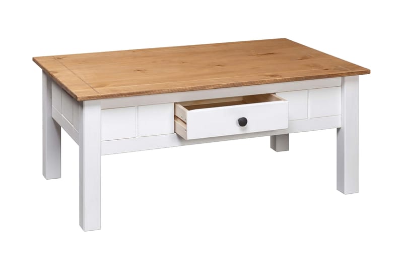 Soffbord vit 100x60x45 cm massiv furu panama - Vit - Möbler - Bord & matgrupper - Soffbord