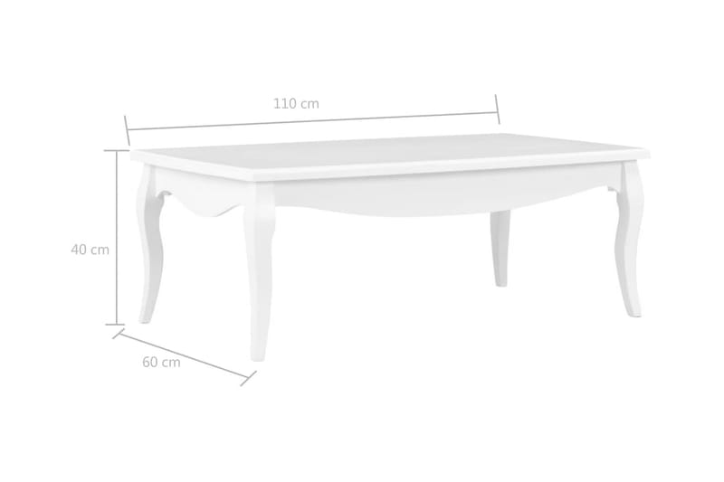 Soffbord vit 110x60x40 cm massiv furu - Vit - Soffbord