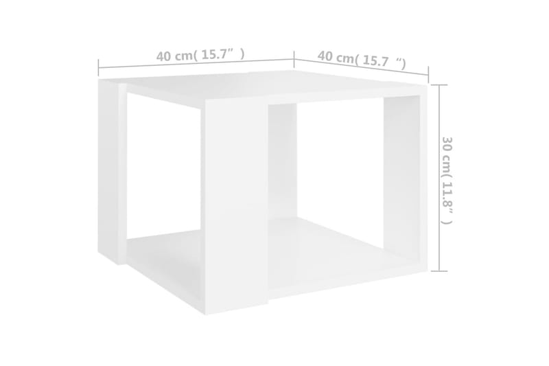 Soffbord vit 40x40x30 cm spånskiva - Vit - Soffbord