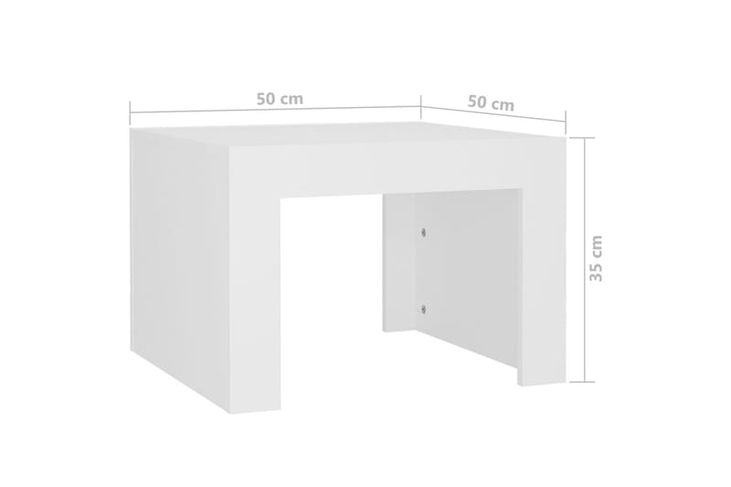 Soffbord vit 50x50x35 cm spånskiva - Vit - Soffbord