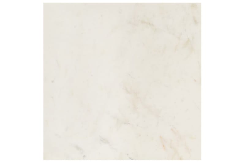 Soffbord vit 60x60x35 cm äkta sten med marmorstruktur - Vit - Soffbord