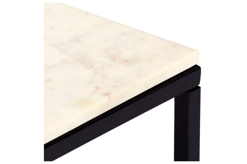 Soffbord vit 60x60x35 cm äkta sten med marmorstruktur - Vit - Soffbord