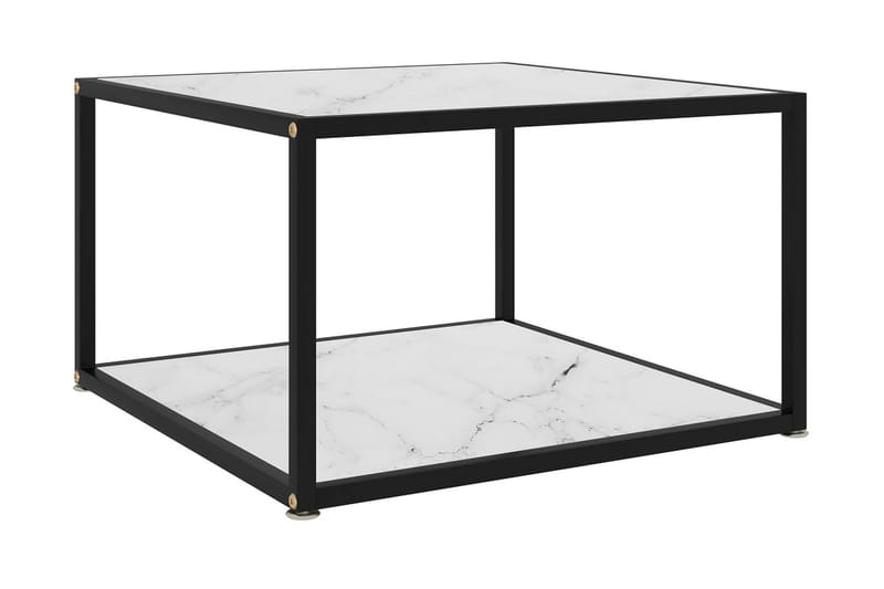 Soffbord vit 60x60x35 cm härdat glas - Vit - Soffbord