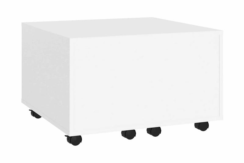 Soffbord vit 60x60x38 cm spånskiva - Vit - Soffbord - Soffbord med hjul