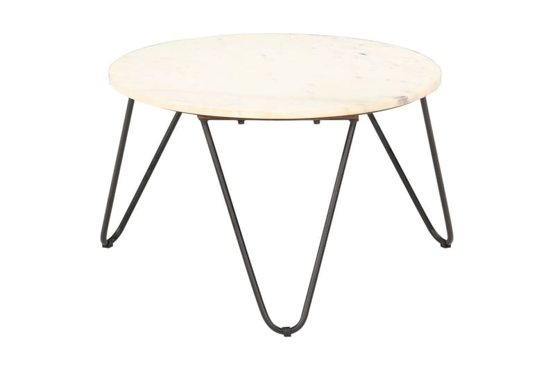 Soffbord vit 65x65x42 cm äkta sten med marmorstruktur - Vit - Möbler - Bord & matgrupper - Soffbord