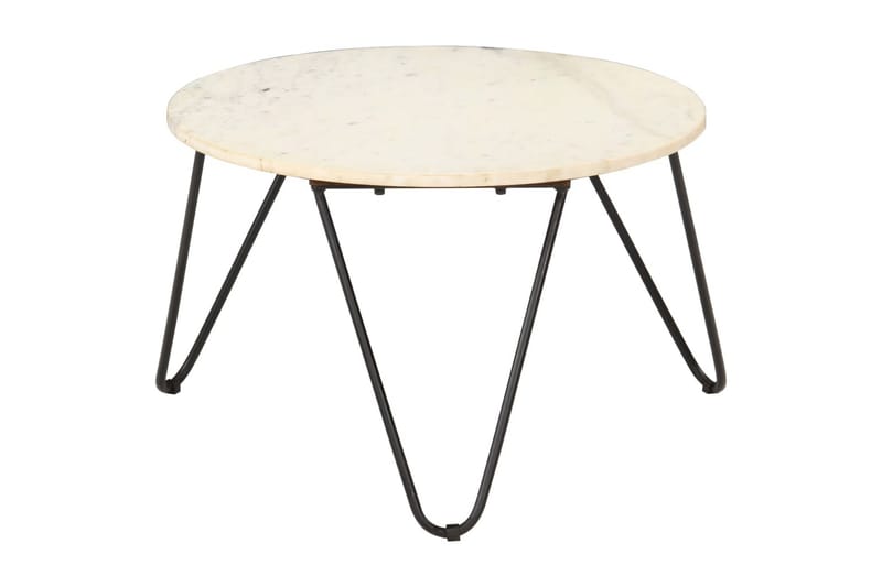 Soffbord vit 65x65x42 cm äkta sten med marmorstruktur - Vit - Möbler - Bord & matgrupper - Soffbord