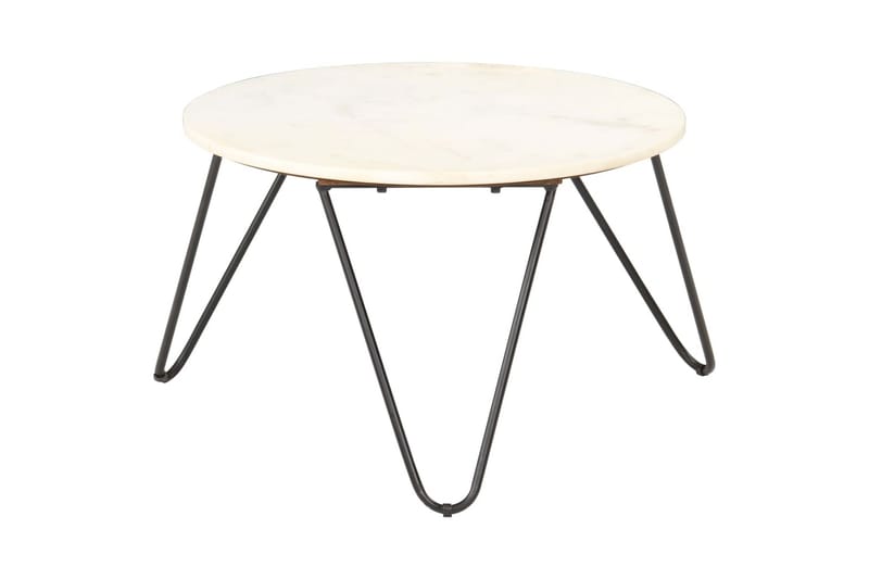 Soffbord vit 65x65x42 cm äkta sten med marmorstruktur - Vit - Möbler - Bord & matgrupper - Soffbord
