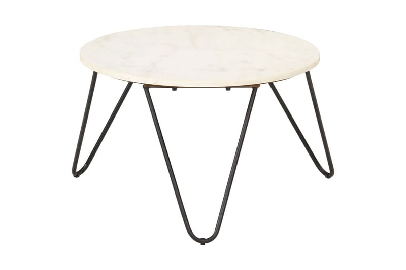 Soffbord vit 65x65x42 cm äkta sten med marmorstruktur - Vit - Möbler - Bord & matgrupper - Soffbord