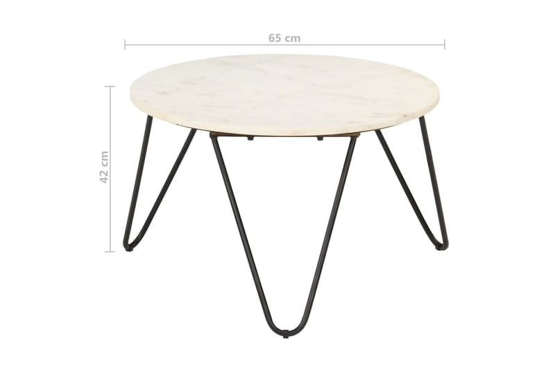 Soffbord vit 65x65x42 cm äkta sten med marmorstruktur - Vit - Möbler - Bord & matgrupper - Soffbord