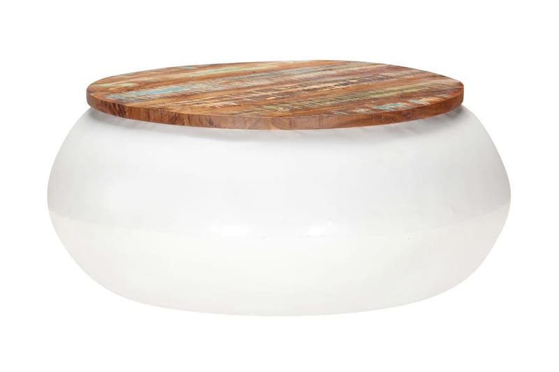 Soffbord vit 68x68x30 cm massivt återvunnet trä - Brun - Möbler - Bord & matgrupper - Soffbord