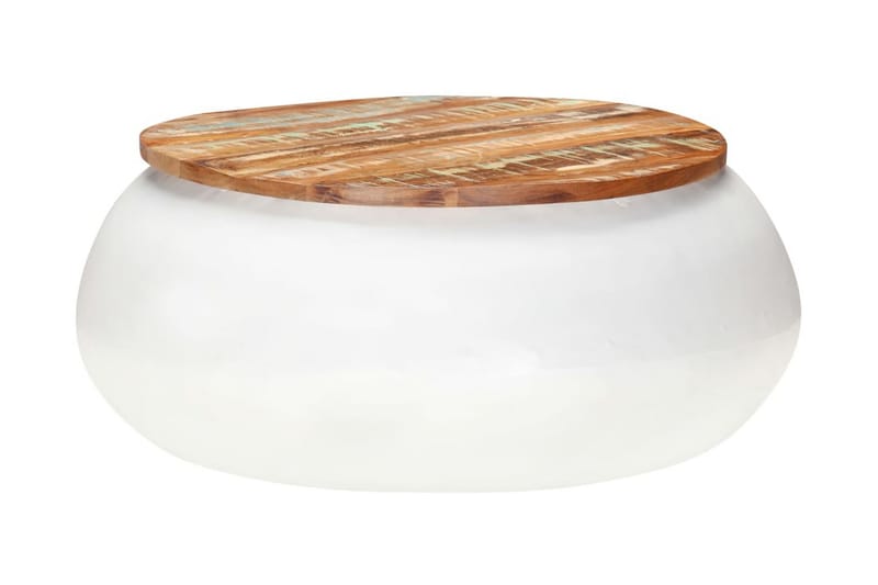 Soffbord vit 68x68x30 cm massivt återvunnet trä - Brun - Möbler - Bord & matgrupper - Soffbord