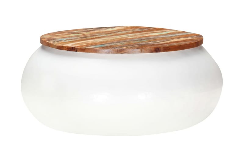 Soffbord vit 68x68x30 cm massivt återvunnet trä - Brun - Möbler - Bord & matgrupper - Soffbord