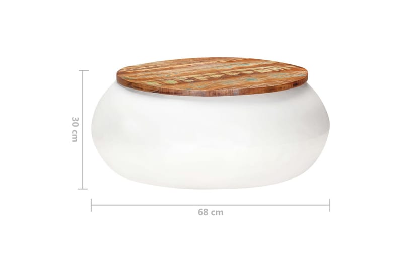 Soffbord vit 68x68x30 cm massivt återvunnet trä - Brun - Möbler - Bord & matgrupper - Soffbord