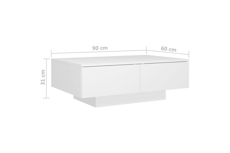 Soffbord Vit 90x60x31 cm spånskiva - Vit - Soffbord