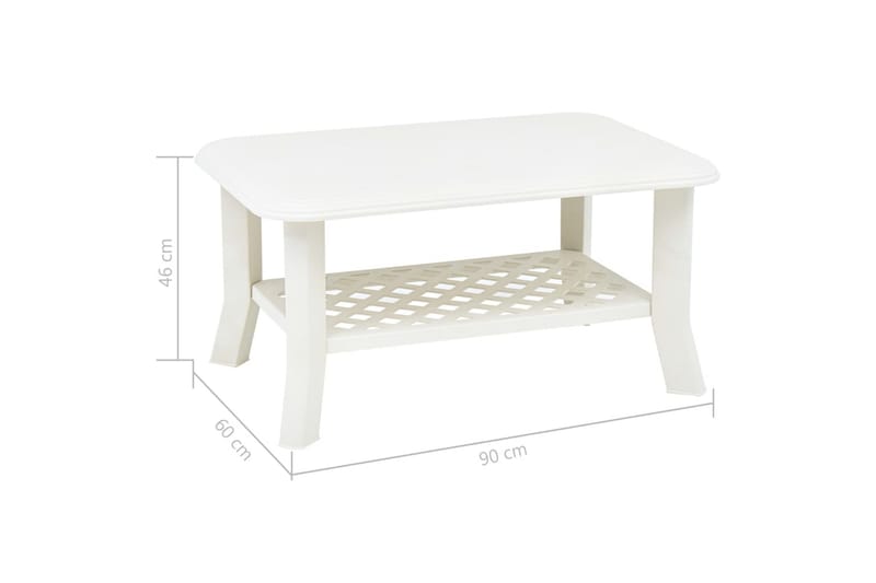 Soffbord vit 90x60x46 cm plast - Vit - Möbler - Bord & matgrupper - Soffbord