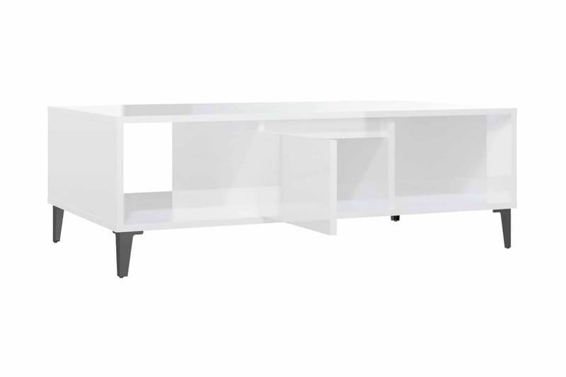 Soffbord vit högglans 103,5x60x35 cm spånskiva - Vit - Möbler - Bord & matgrupper - Soffbord