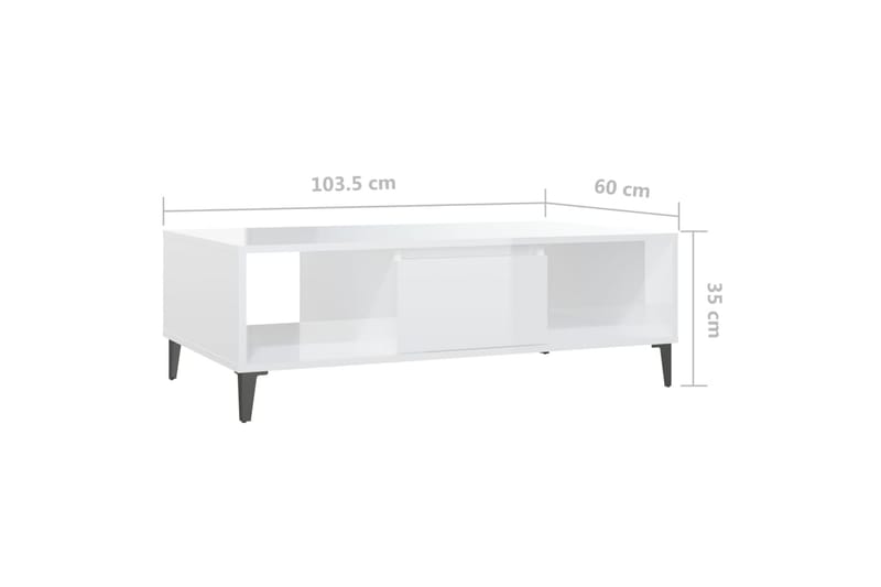 Soffbord vit högglans 103,5x60x35 cm spånskiva - Vit - Möbler - Bord & matgrupper - Soffbord