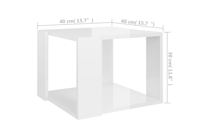 Soffbord vit högglans 40x40x30 cm spånskiva - Vit - Möbler - Bord & matgrupper - Soffbord