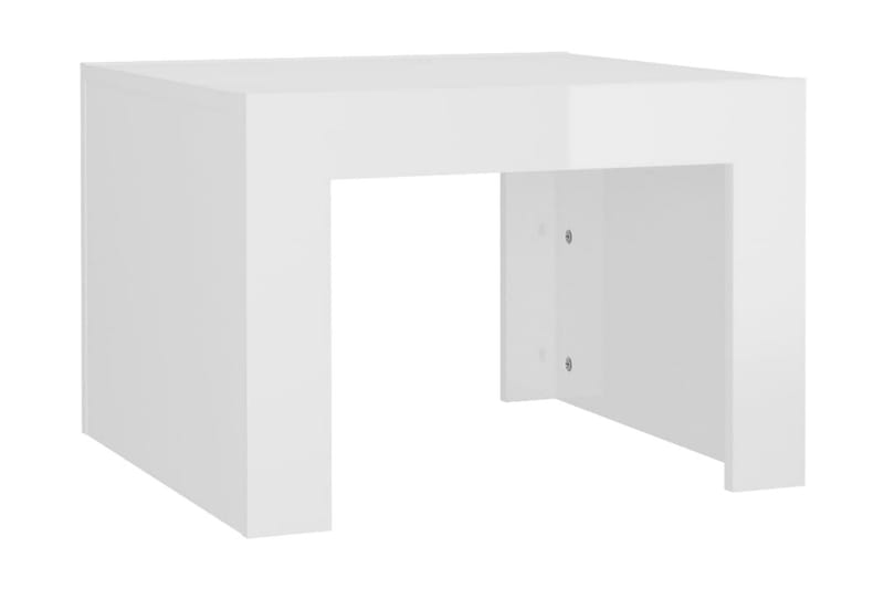 Soffbord vit högglans 50x50x35 cm spånskiva - Vit - Soffbord