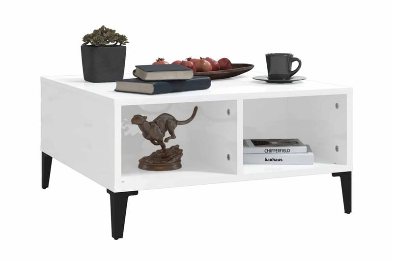 Soffbord vit högglans 60x60x30 cm spånskiva - Vit - Möbler - Bord & matgrupper - Soffbord