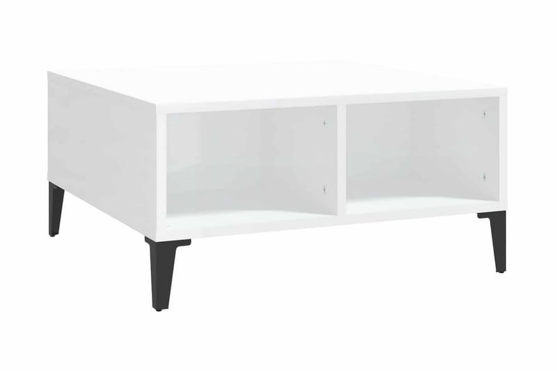 Soffbord vit högglans 60x60x30 cm spånskiva - Vit - Soffbord