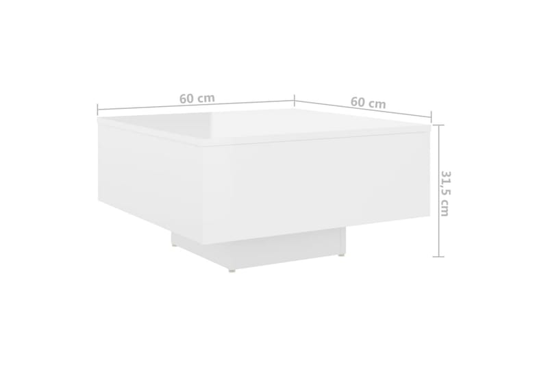 Soffbord vit högglans 60x60x31,5 cm spånskiva - Vit - Soffbord