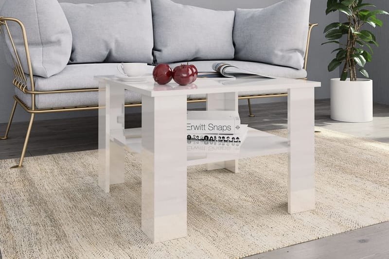 Soffbord vit högglans 60x60x42 cm spånskiva - Vit högglans - Möbler - Bord & matgrupper - Soffbord