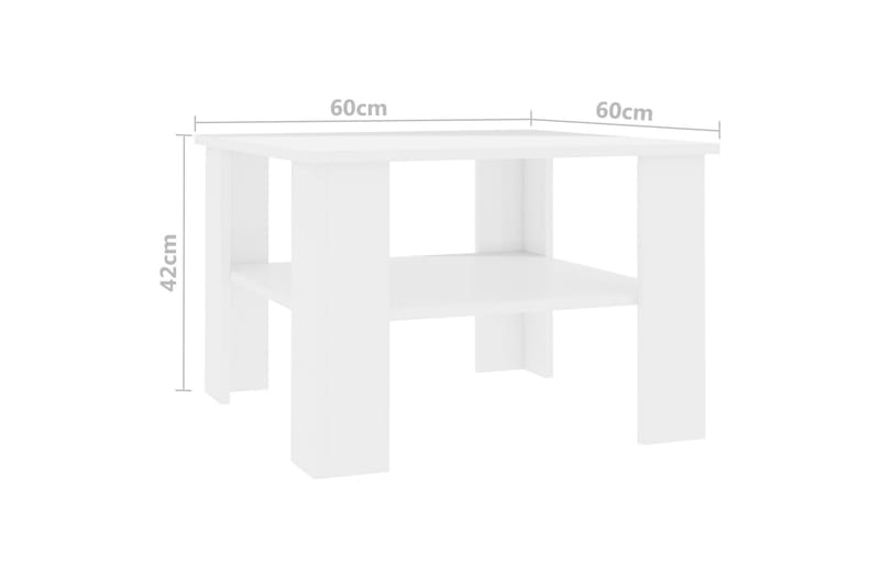 Soffbord vit högglans 60x60x42 cm spånskiva - Vit högglans - Möbler - Bord & matgrupper - Soffbord