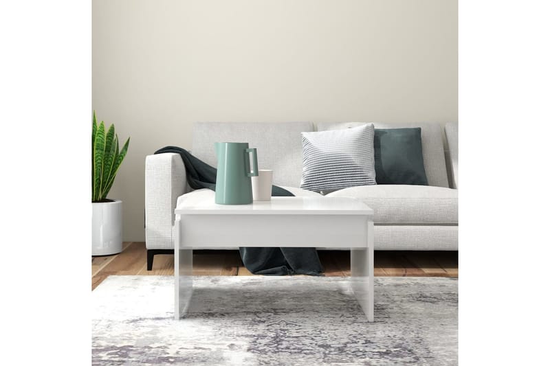 Soffbord vit högglans 68x50x38 cm spånskiva - Vit - Möbler - Bord & matgrupper - Soffbord