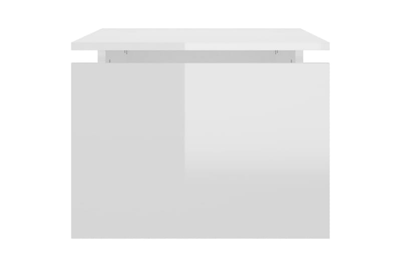 Soffbord vit högglans 68x50x38 cm spånskiva - Vit - Soffbord