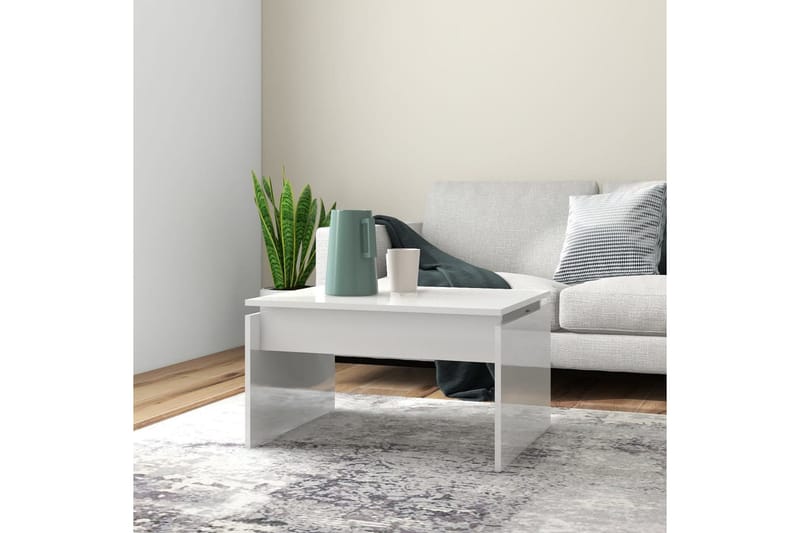 Soffbord vit högglans 68x50x38 cm spånskiva - Vit - Möbler - Bord & matgrupper - Soffbord