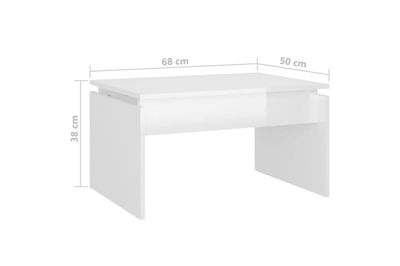 Soffbord vit högglans 68x50x38 cm spånskiva - Vit - Möbler - Bord & matgrupper - Soffbord