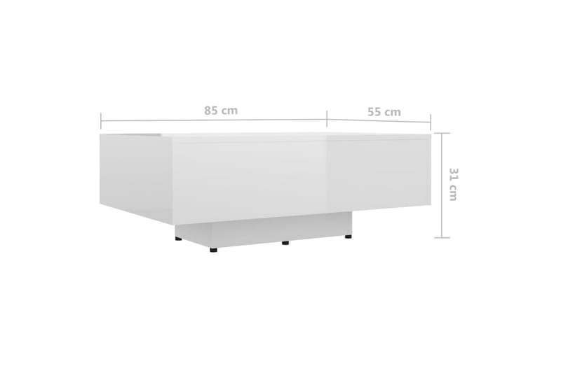 Soffbord vit högglans 85x55x31 cm spånskiva - Vit - Möbler - Bord & matgrupper - Soffbord