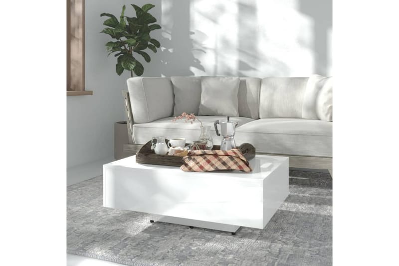 Soffbord vit högglans 85x55x31 cm spånskiva - Vit - Möbler - Bord & matgrupper - Soffbord