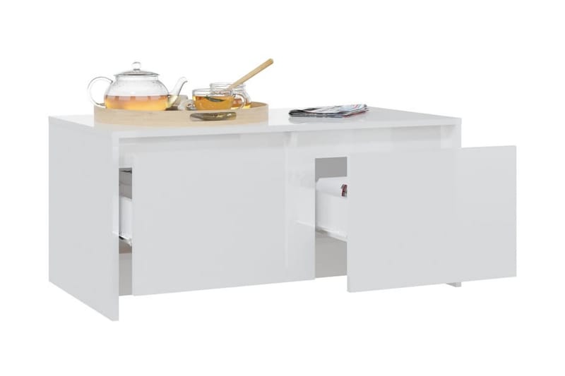 Soffbord vit högglans 90x50x41,5 cm spånskiva - Vit - Möbler - Bord & matgrupper - Soffbord