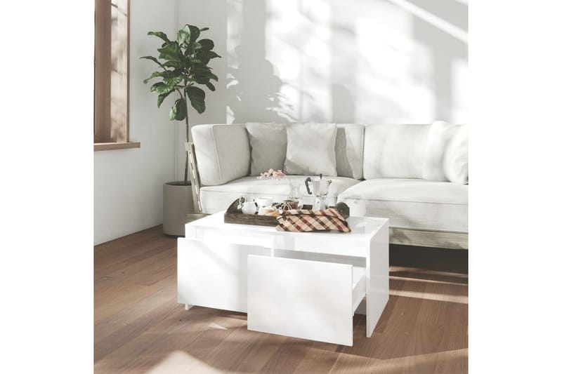 Soffbord vit högglans 90x50x41,5 cm spånskiva - Vit - Möbler - Bord & matgrupper - Soffbord