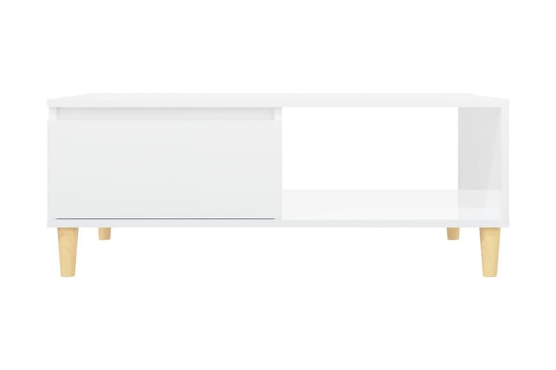 Soffbord vit högglans 90x60x35 cm spånskiva - Vit - Soffbord