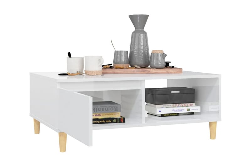 Soffbord vit högglans 90x60x35 cm spånskiva - Vit - Möbler - Bord & matgrupper - Soffbord