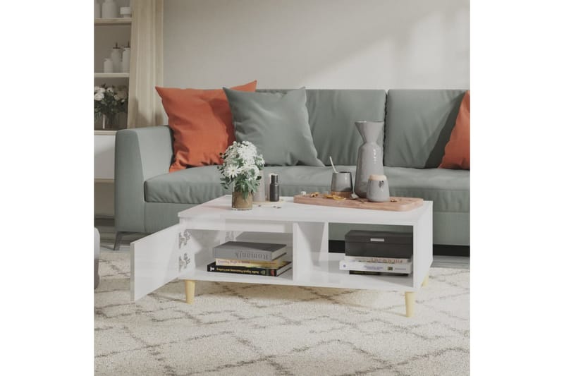 Soffbord vit högglans 90x60x35 cm spånskiva - Vit - Möbler - Bord & matgrupper - Soffbord
