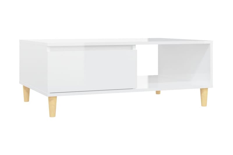 Soffbord vit högglans 90x60x35 cm spånskiva - Vit - Soffbord