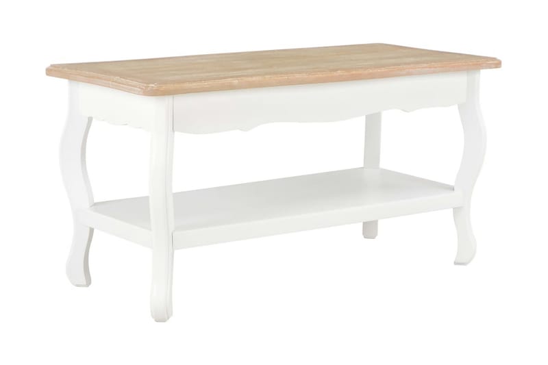 Soffbord vit och brun 87,5x42x44 cm massiv furu - Vit - Möbler - Bord & matgrupper - Soffbord