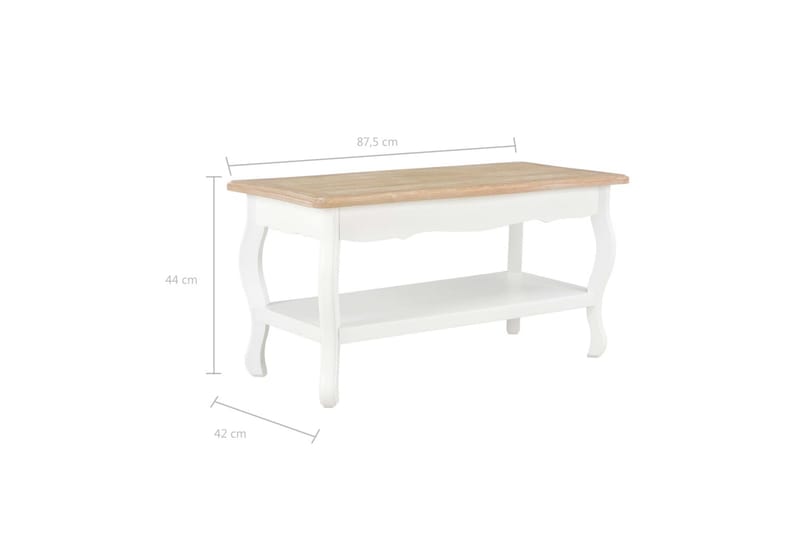 Soffbord vit och brun 87,5x42x44 cm massiv furu - Vit - Möbler - Bord & matgrupper - Soffbord