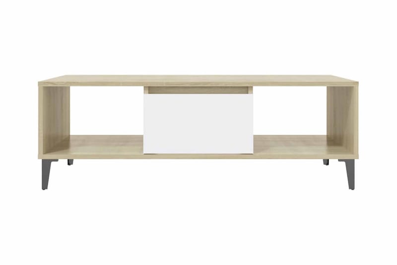 Soffbord vit och sonoma-ek 103,5x60x35 cm spånskiva - Vit - Möbler - Bord & matgrupper - Soffbord