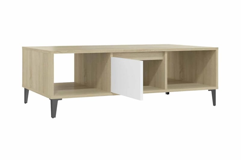 Soffbord vit och sonoma-ek 103,5x60x35 cm spånskiva - Vit - Möbler - Bord & matgrupper - Soffbord