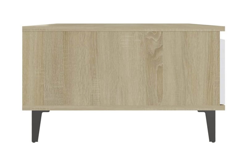 Soffbord vit och sonoma-ek 90x60x35 cm spånskiva - Vit - Möbler - Bord & matgrupper - Soffbord